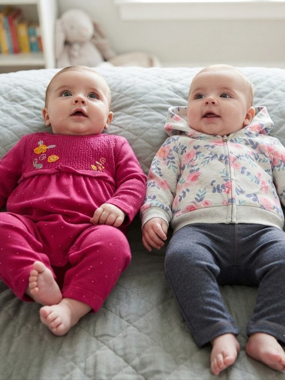 6-9M Floral Hoodie and Pink Romper Set